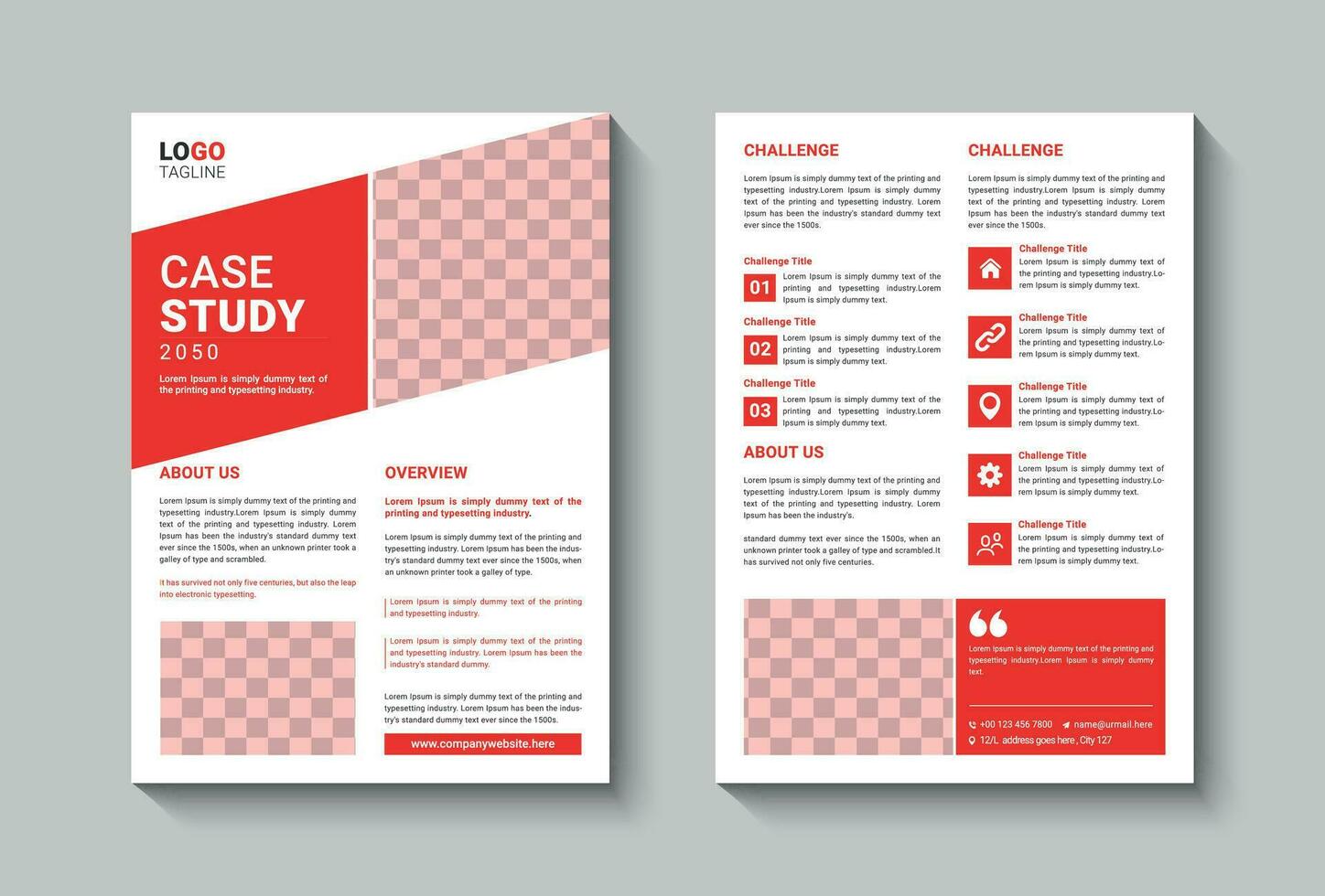 Case study flyer template vector