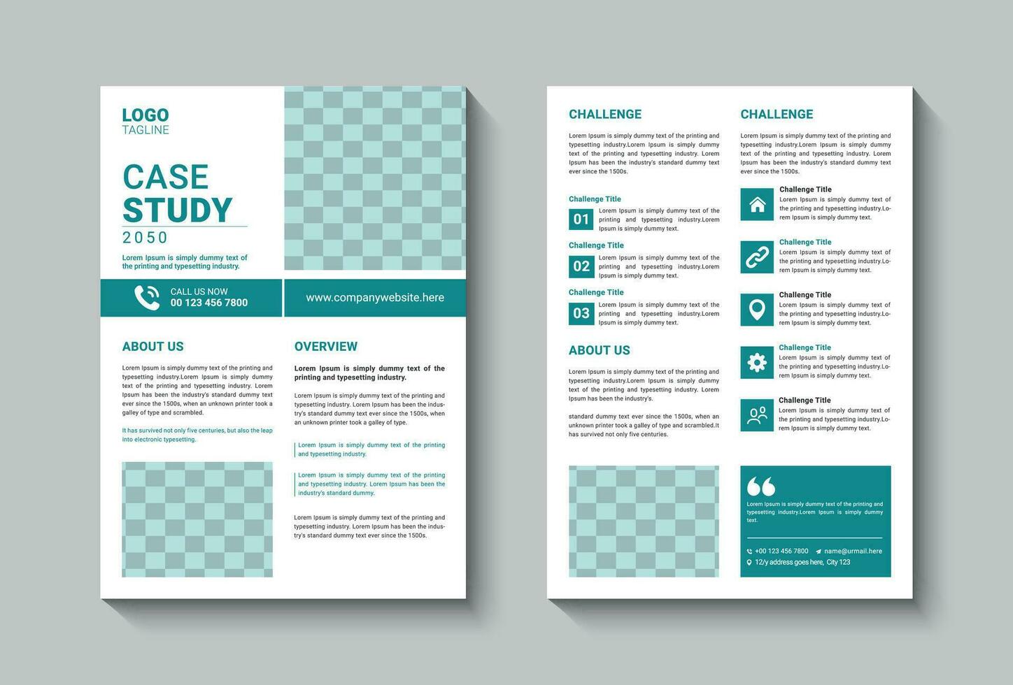 Modern case study design template vector