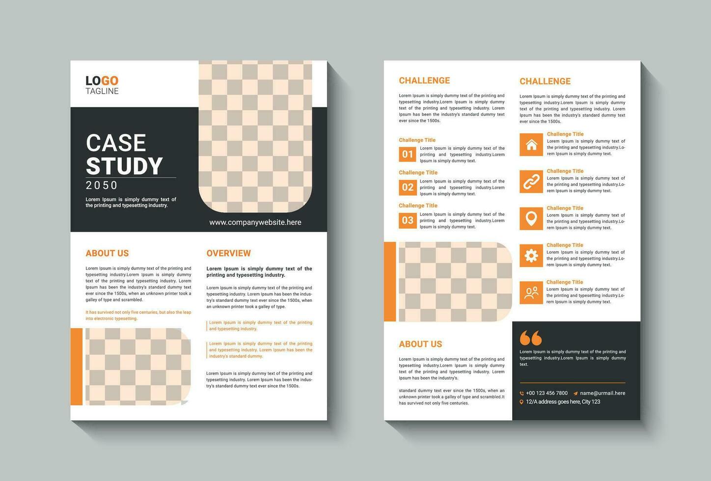 Case study flyer template vector
