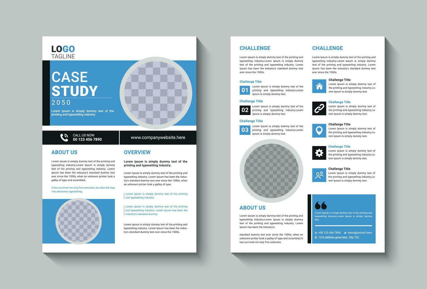 business professional Case study template vector