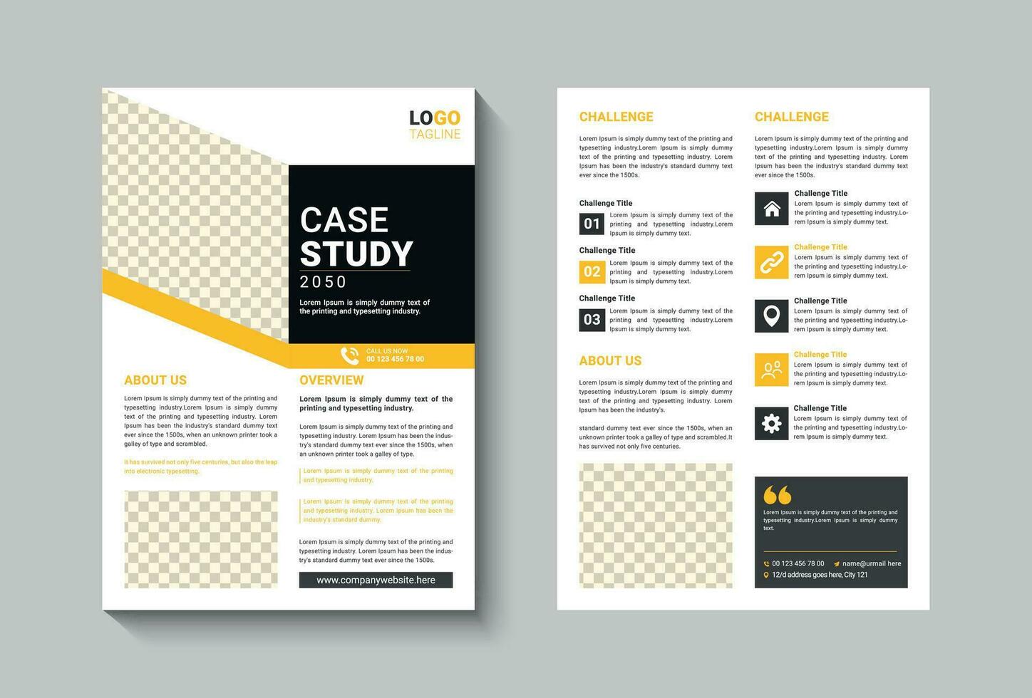 Case study flyer template design vector