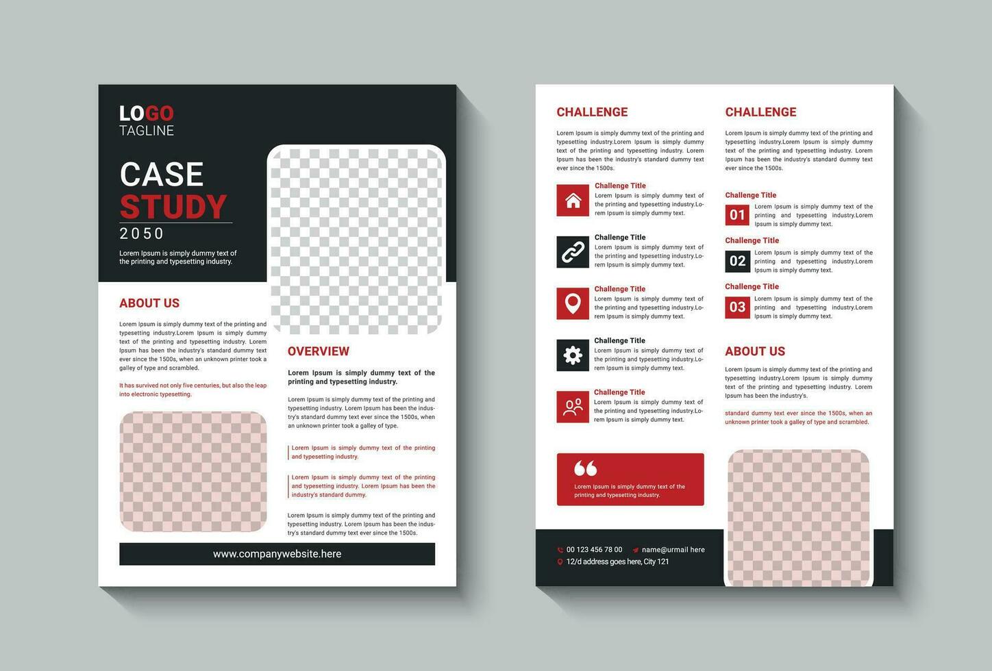 Modern case study design template vector