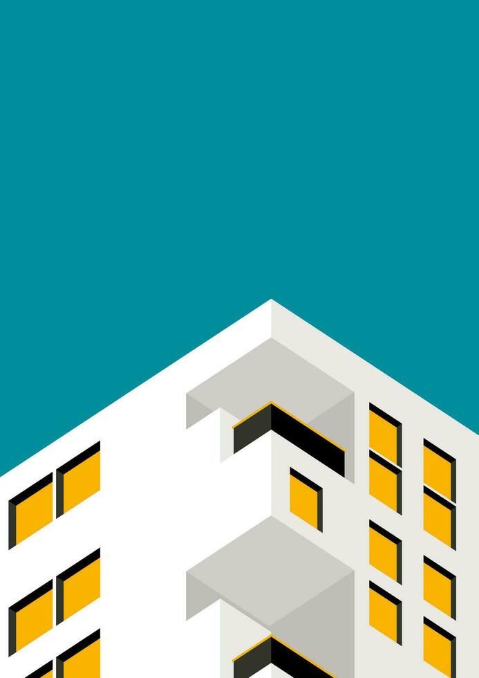 portada de póster abstracto de arquitectura. afiche con forma geométrica que construye mínimo, cubierta de arquitectura, color de moda, vector. diseño para fondo de arquitectura, presente, afiche, web, impresión, pancarta. vector