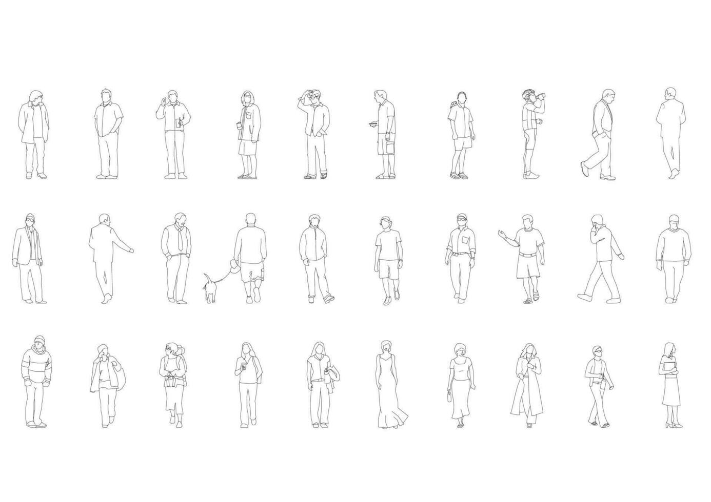 outline people drawing man woman vector illustration. isolated graphic person people isolated sketch simplicity hand drawn human continuous line. people stand design group business concept.