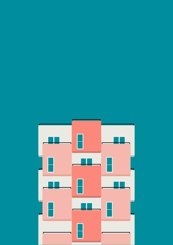 architecture abstract poster cover. poster with geometric shape building minimal, architecture cover, trendy color, vector. design for architecture background, present, poster, web, print, banner. vector