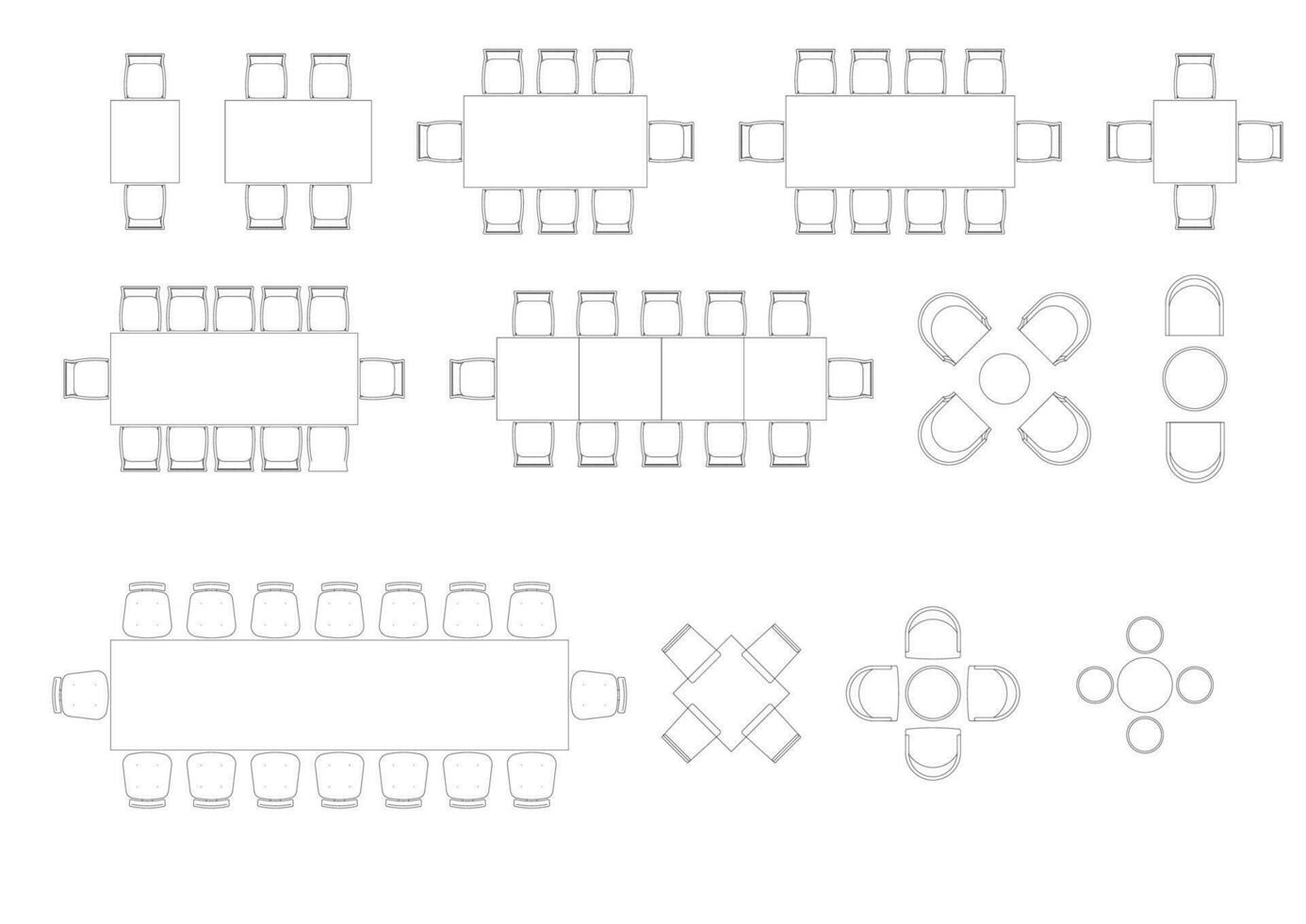 furniture icon interior plan view, top set vector. architecture house table line, home, outline, apartment, collection, isolated, layout, design, project, blueprint. vector