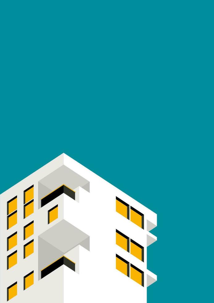architecture abstract poster cover. poster with geometric shape building minimal, architecture cover, trendy color, vector. design for architecture background, present, poster, web, print, banner. vector