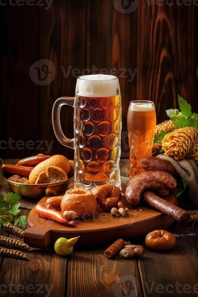 Oktoberfest beer background. Illustration photo