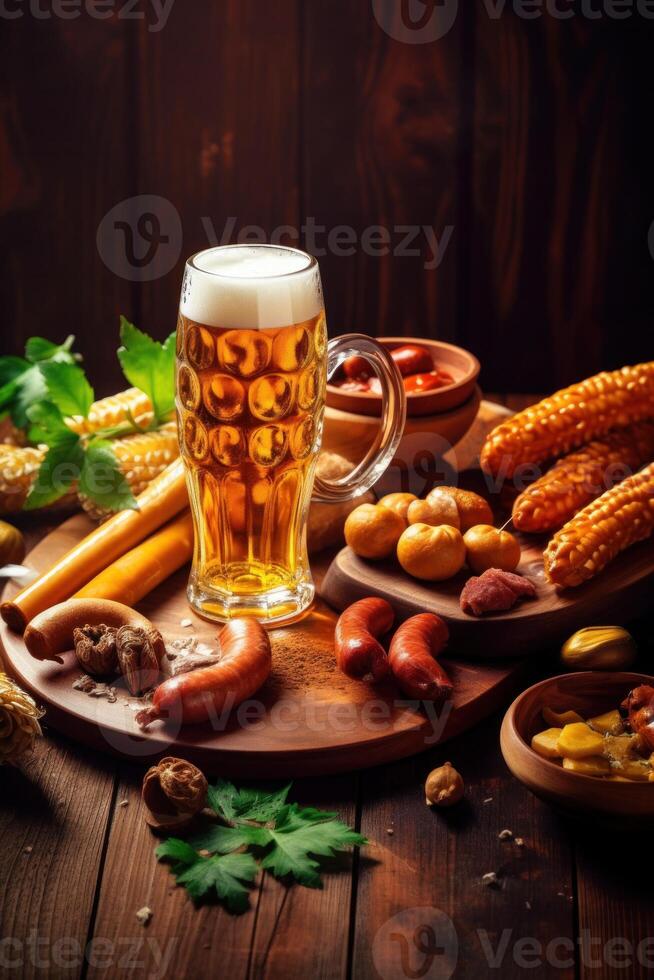 Oktoberfest beer background. Illustration photo