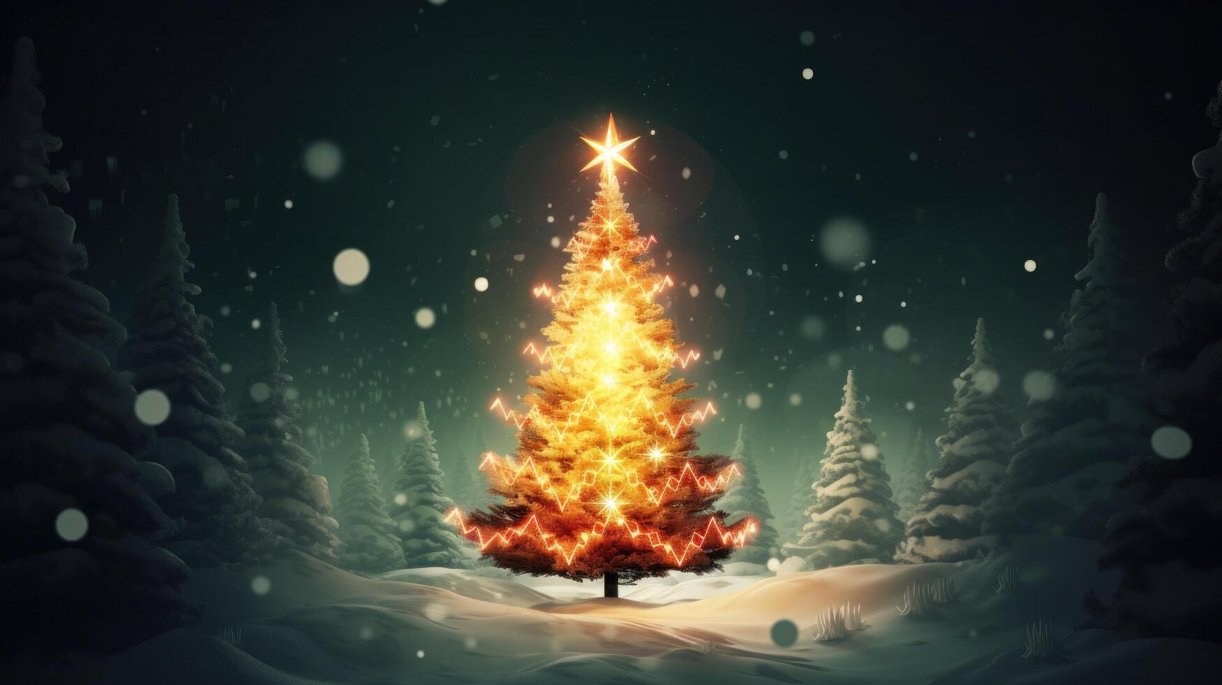 Christmas tree background. Illustration AI Generative 25526555 Stock