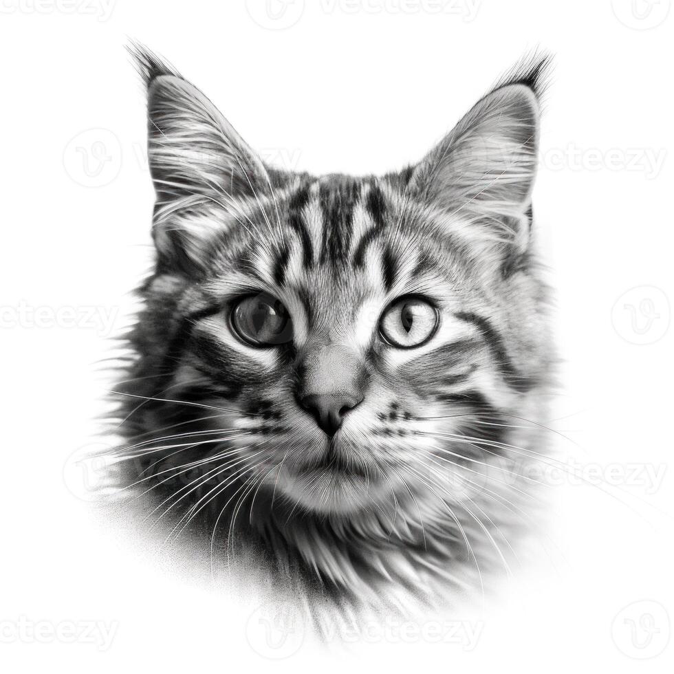 gato retrato aislado. ilustración ai generativo foto