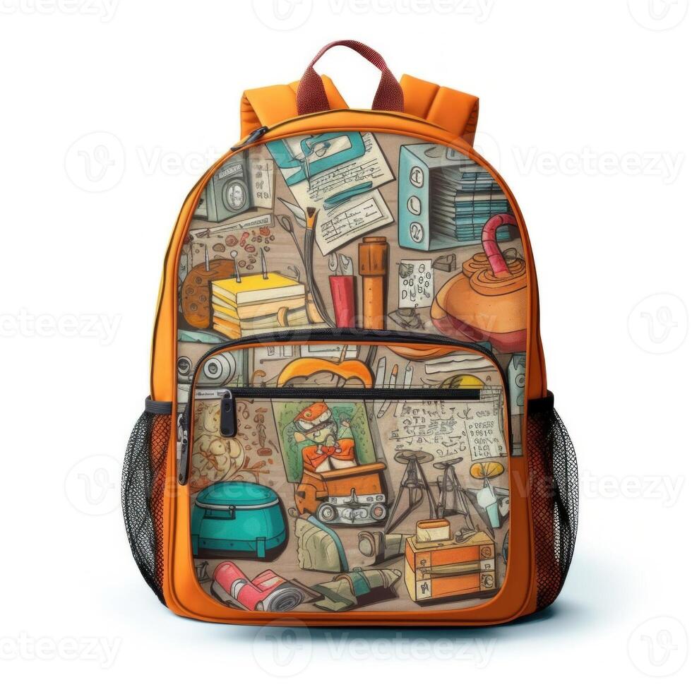 School backpack isolated. Illustration photo