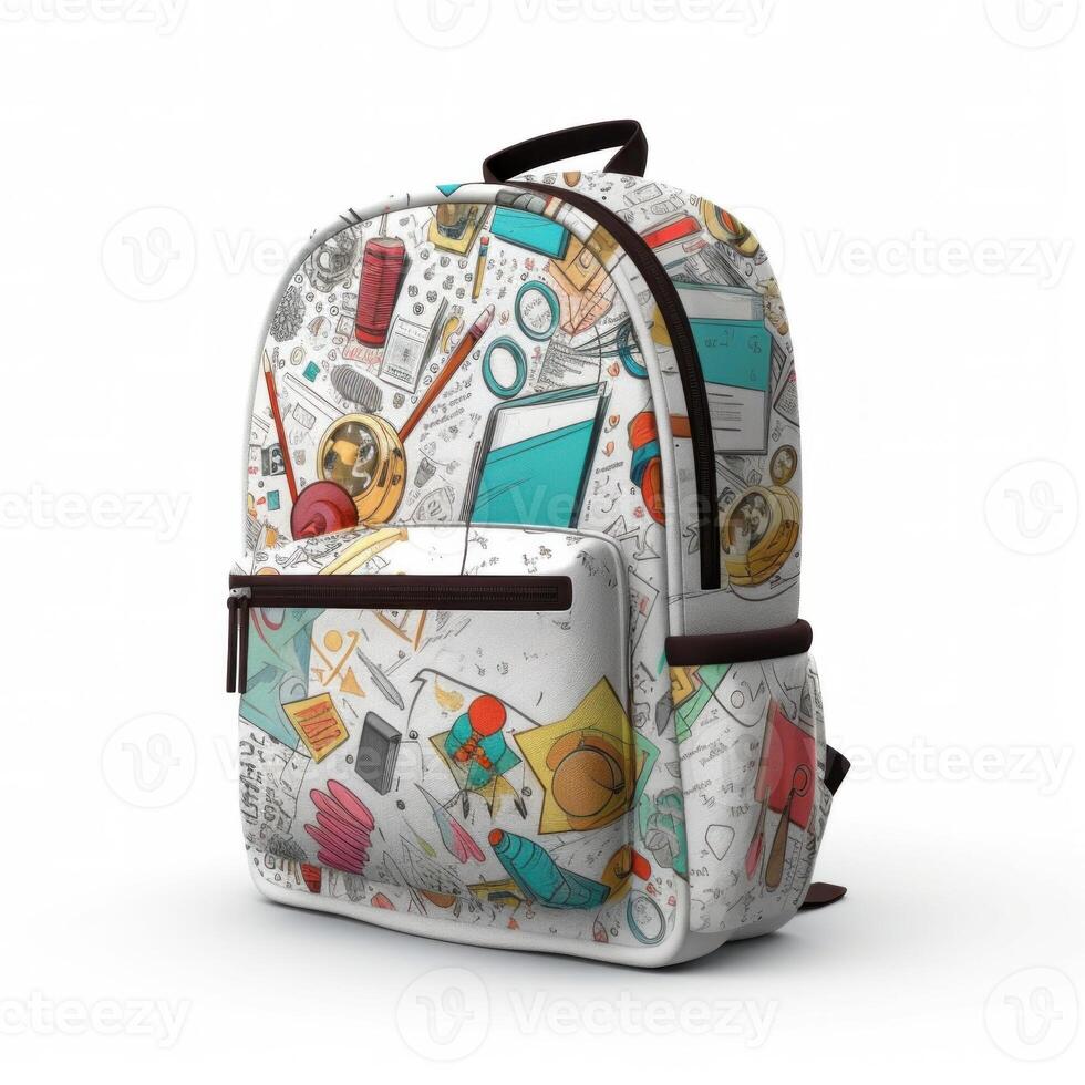 School backpack isolated. Illustration photo