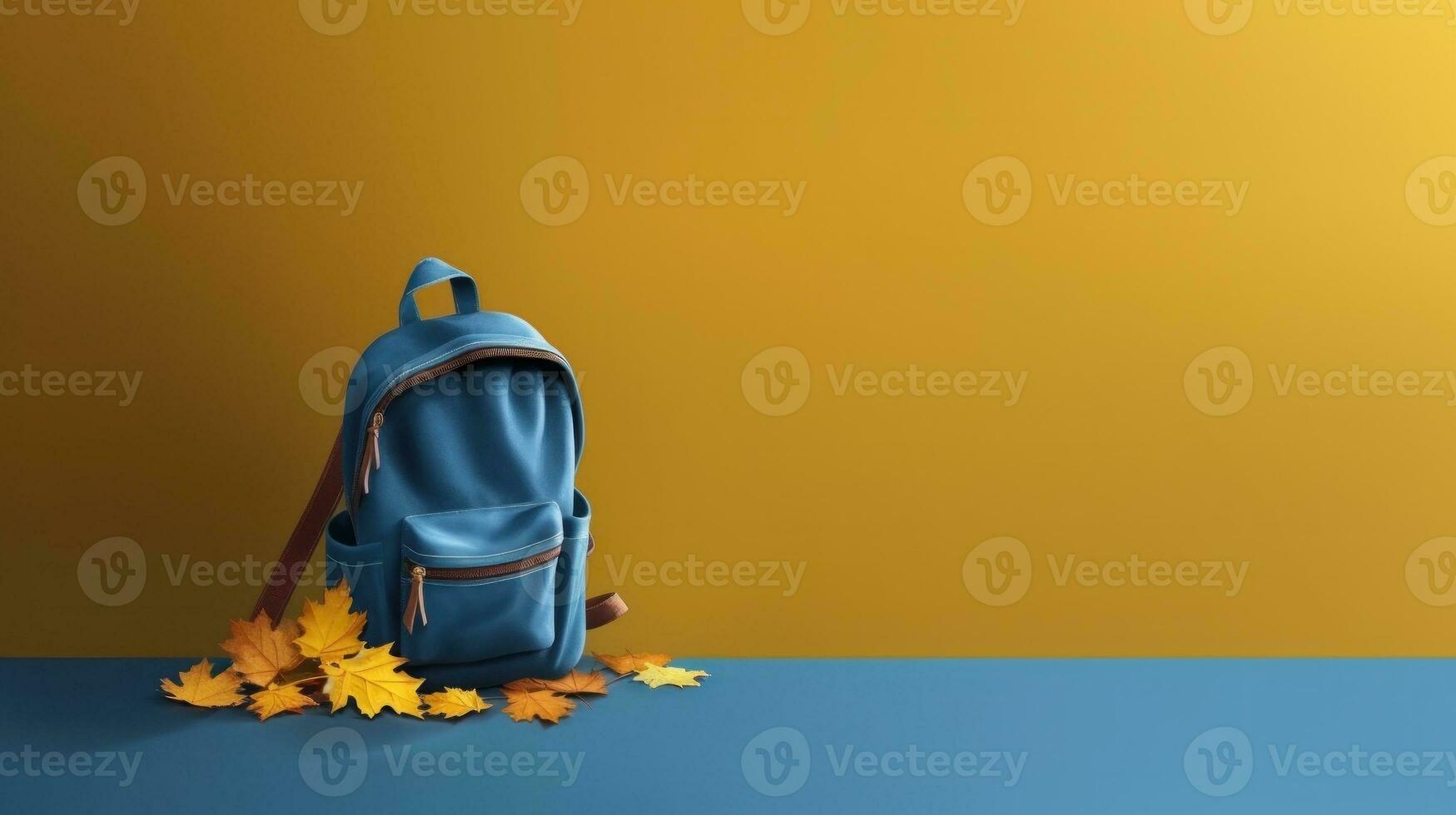 Back to School Background with School Bag. Illustration AI Generative photo
