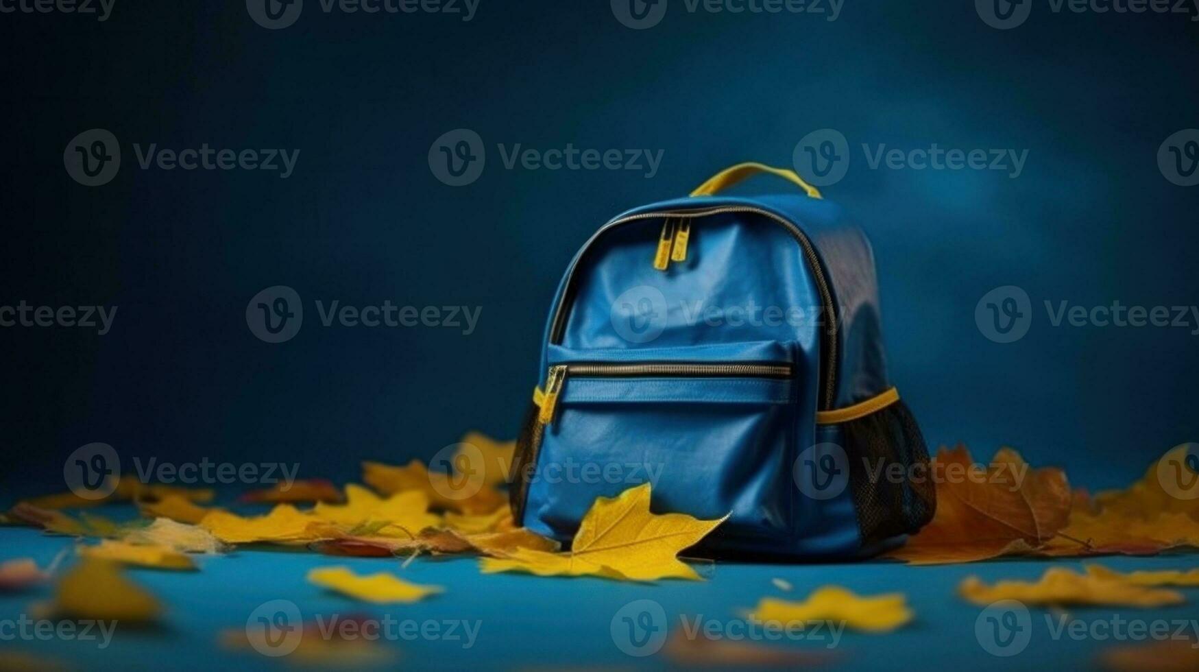 Back to School Background with School Bag. Illustration AI Generative photo
