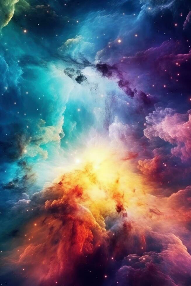 Colorful Space Background. Illustration AI Generative photo