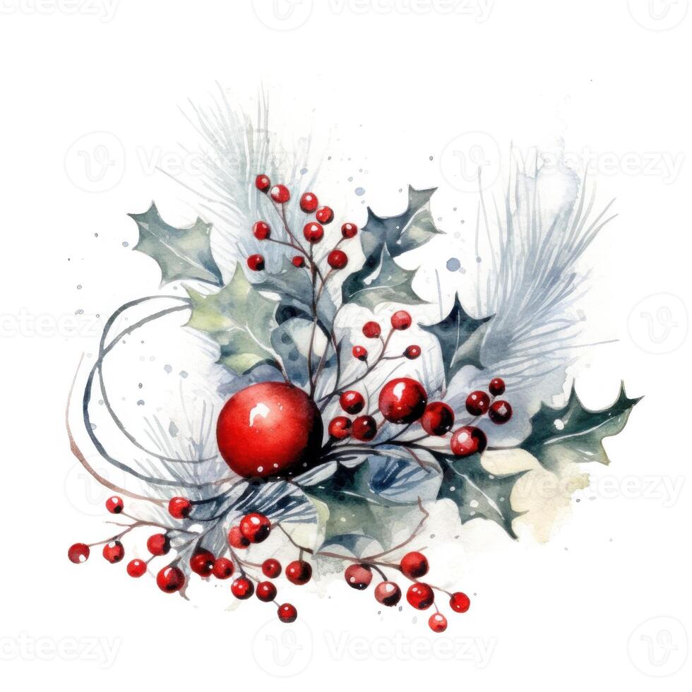 Christmas composition watercolor. Illustration photo