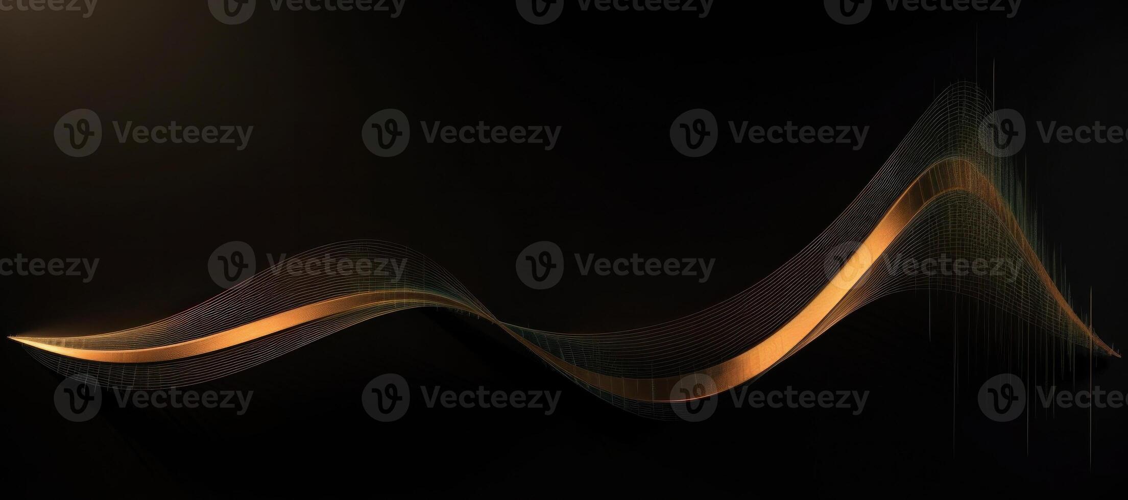 Elegant golden line graph on black background, Illustration photo