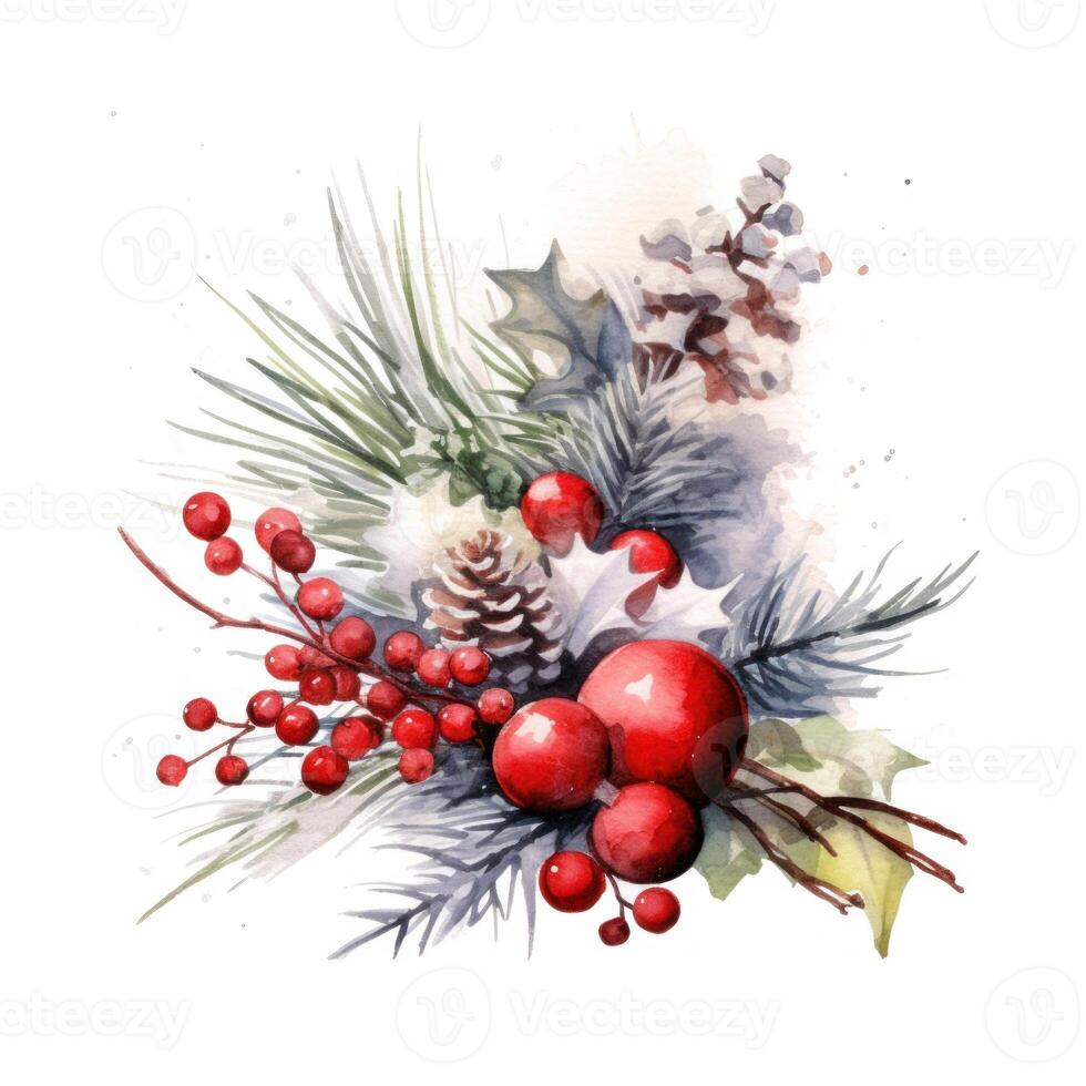Christmas composition watercolor. Illustration photo