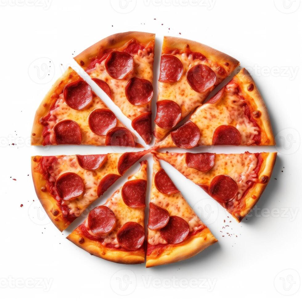 Pepperoni pizza. Illustration AI Generative photo