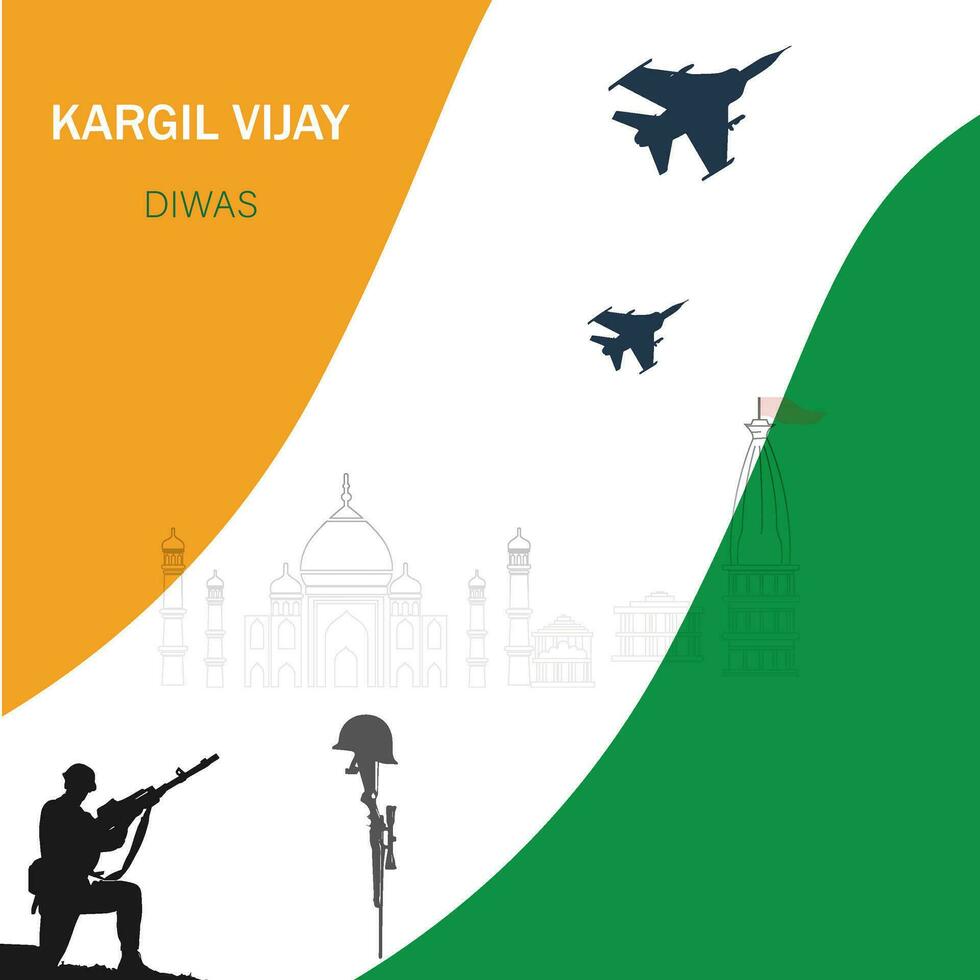 Kargil Vijay-illustration of abstract concept for Kargil Vijay Diwas And people vector