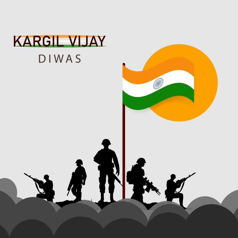 kargil vijay-ilustracion de resumen concepto para kargil vijay diwas y personas vector