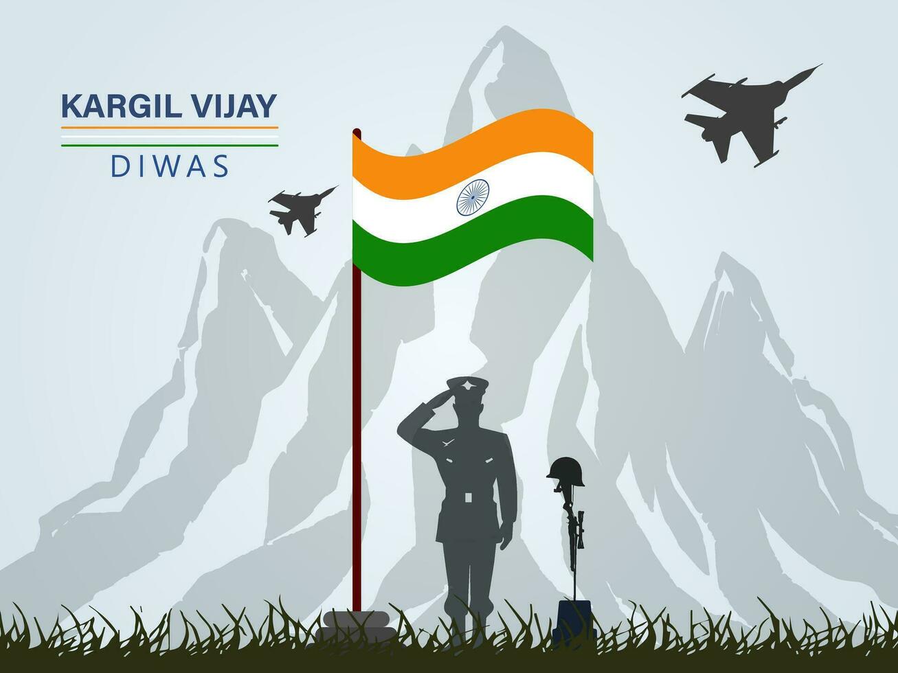 kargil vijay-ilustracion de resumen concepto para kargil vijay diwas y personas vector