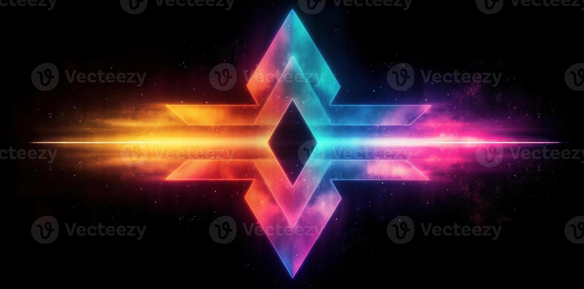 Abstract neon arrow background. Illustration photo