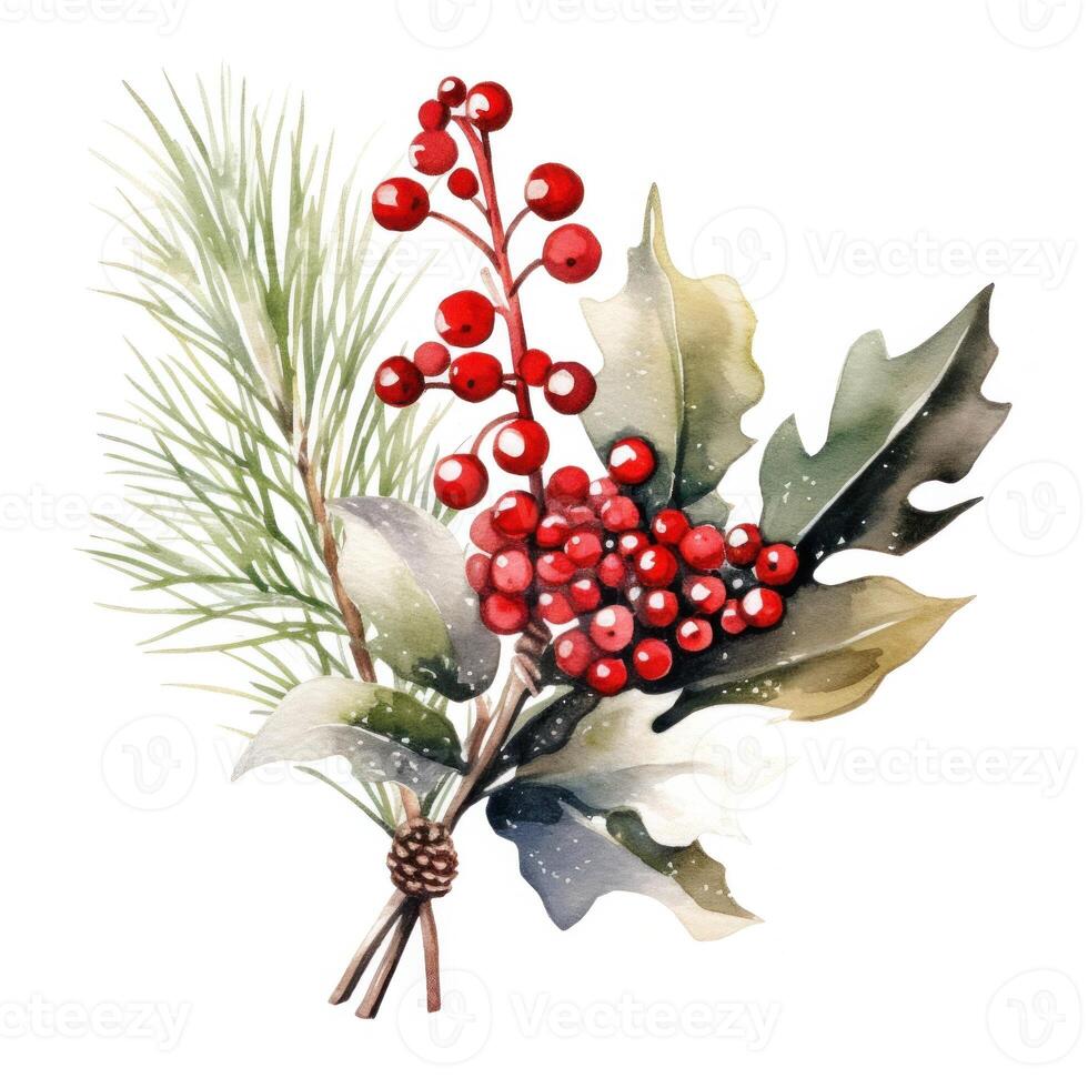 Christmas composition watercolor. Illustration photo
