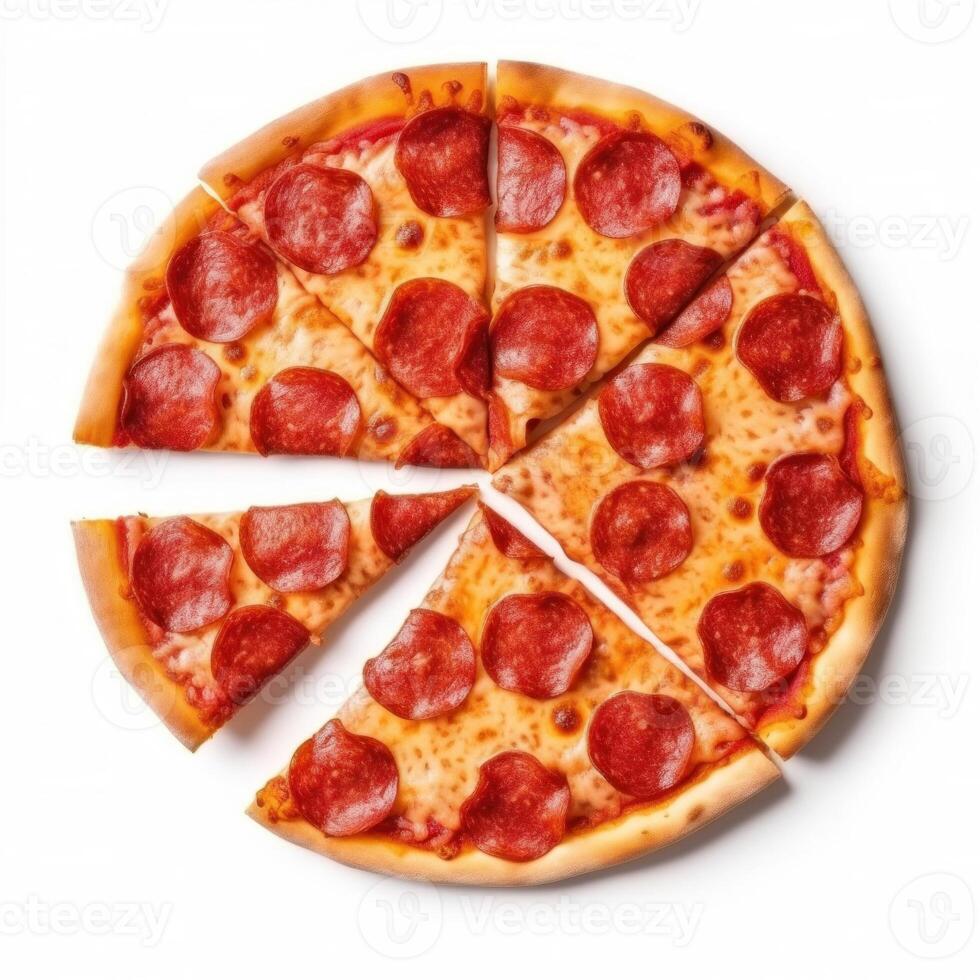 Pepperoni pizza. Illustration AI Generative photo