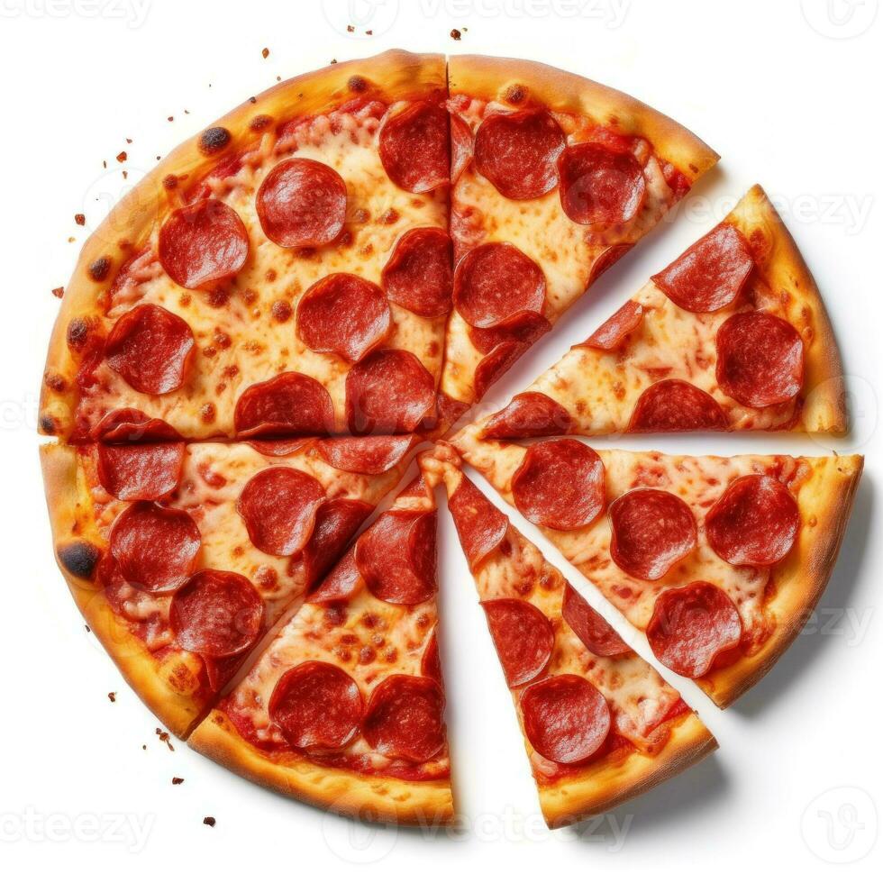 Pepperoni pizza. Illustration AI Generative photo