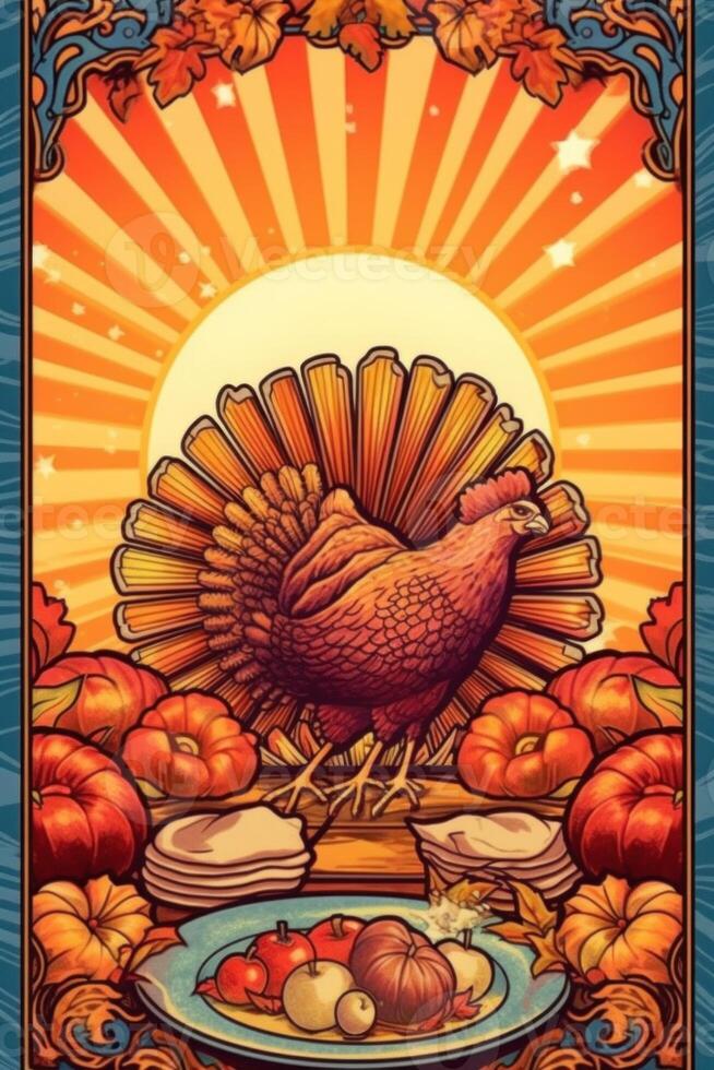 Poster for Thanksgiving Day. Illustration photo