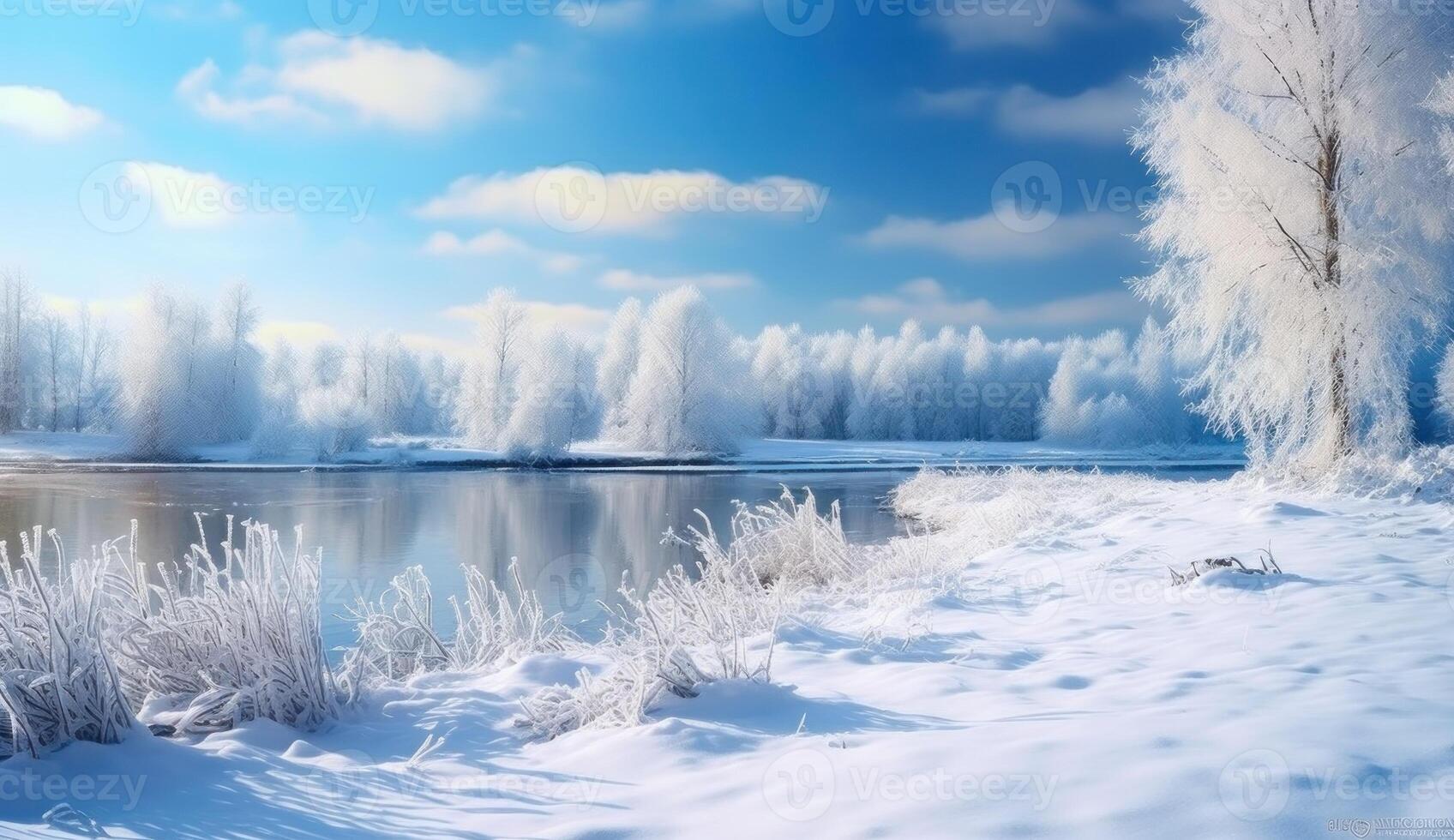 Winter snowy forest background. Illustration photo