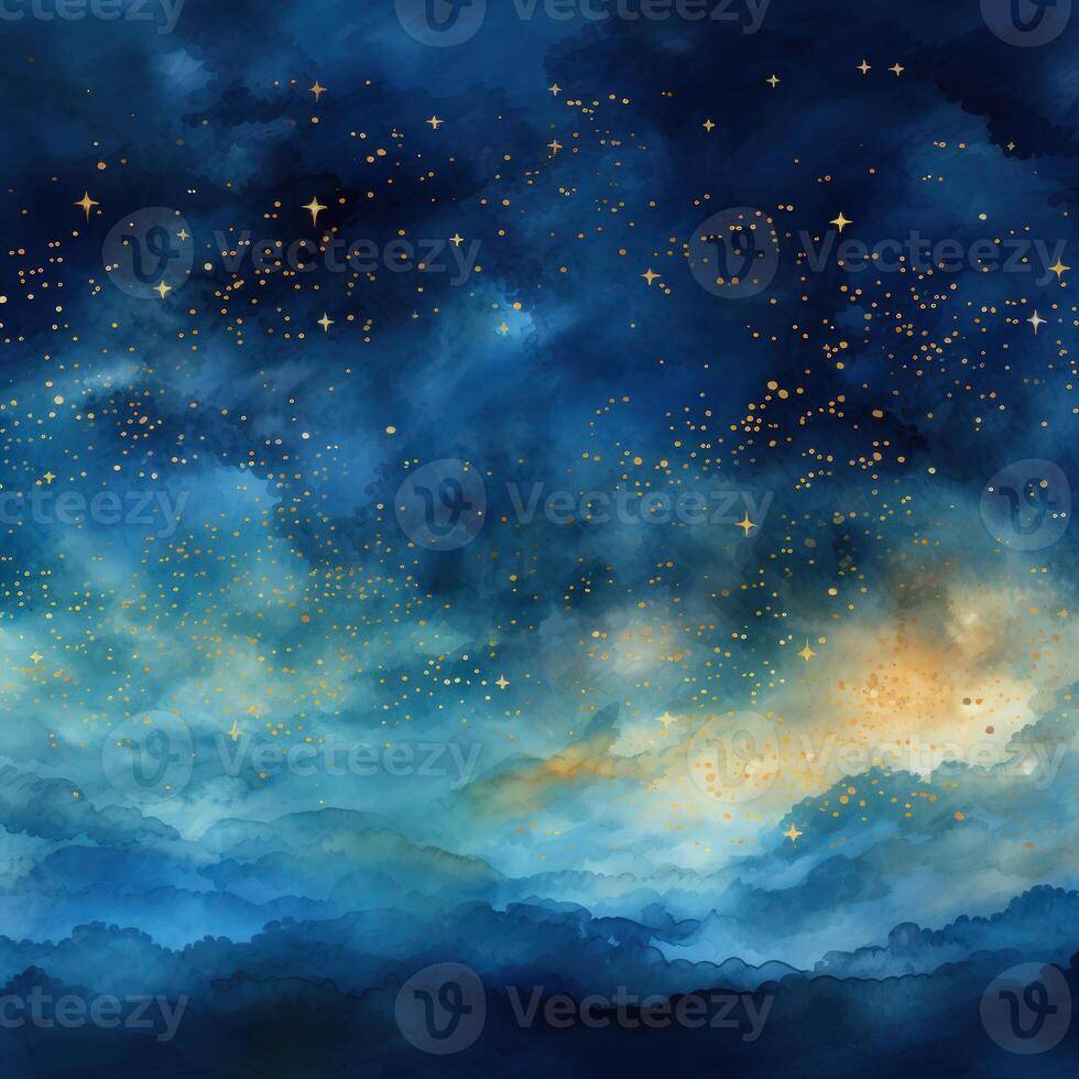 Gold stars on a blue background Illustration photo
