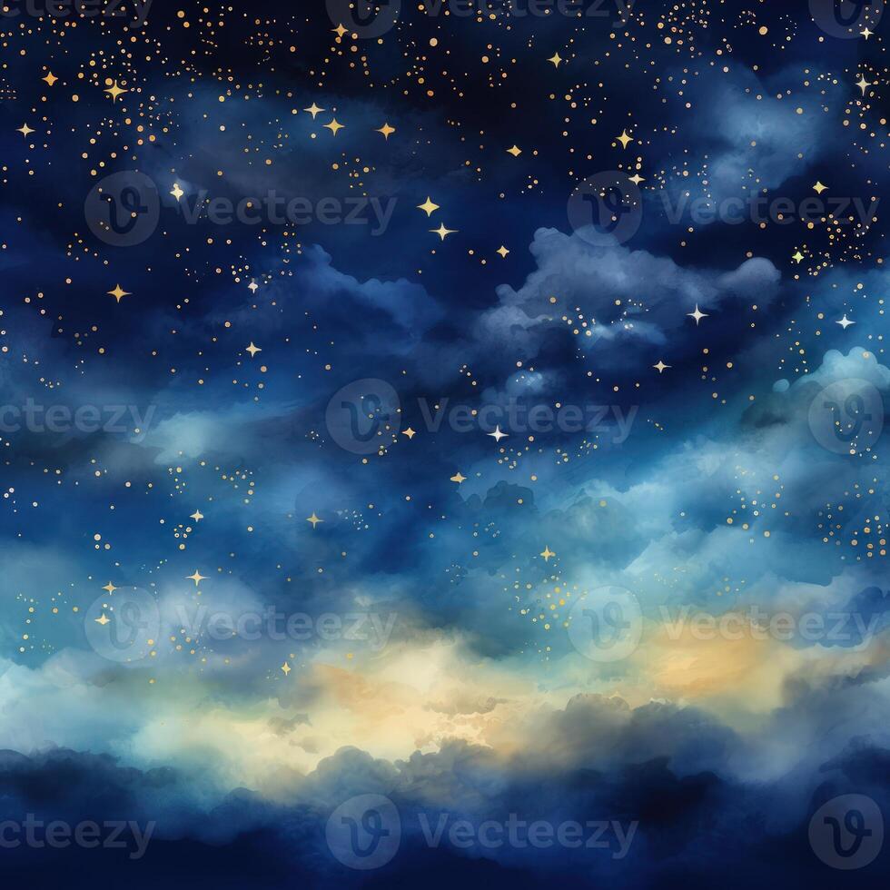 Gold stars on a blue background Illustration photo