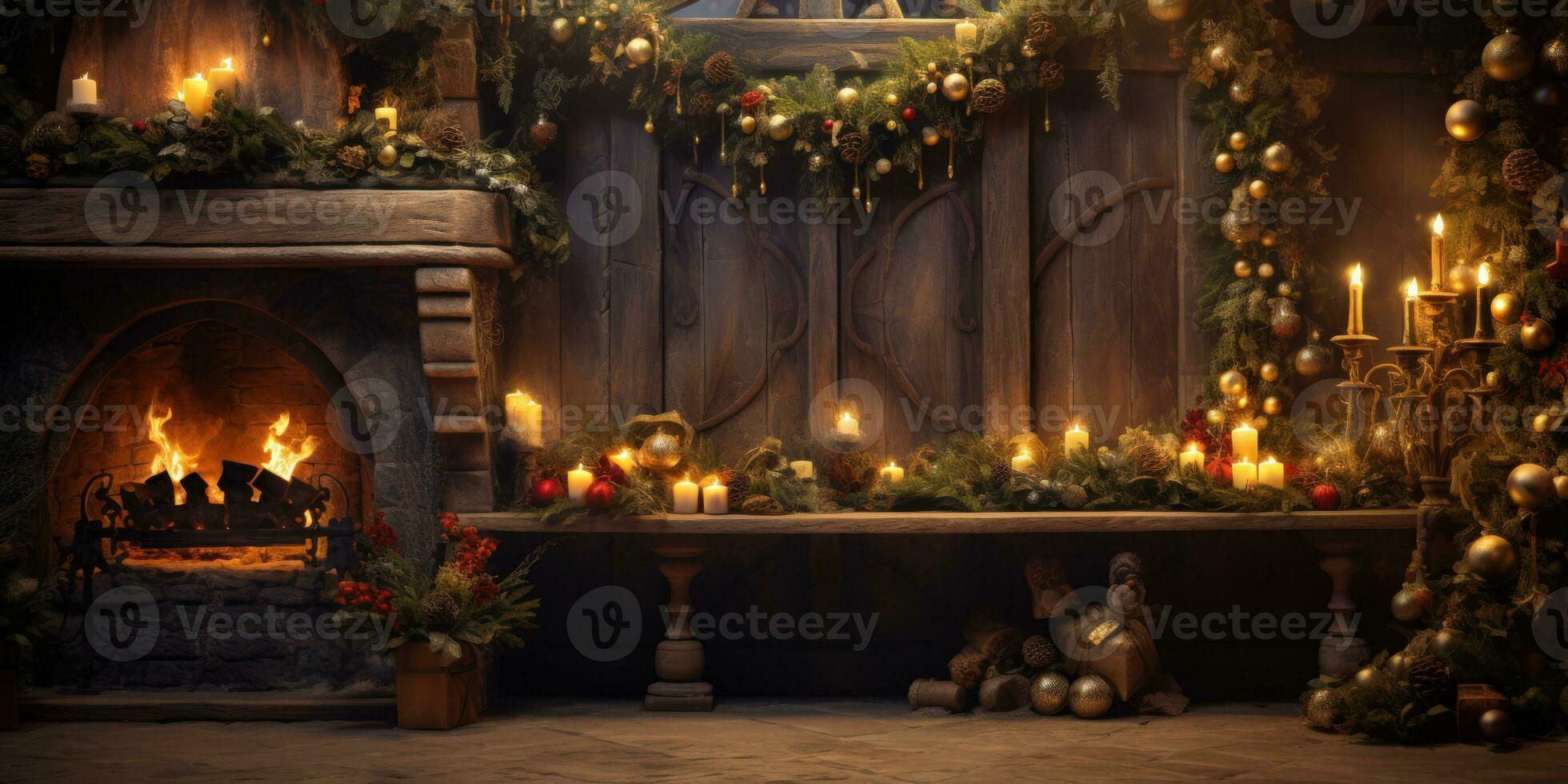 Christmas Holiday background. Illustration AI Generative photo