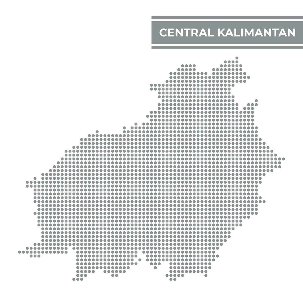 punteado mapa de central Kalimantan es un provincia de Indonesia vector