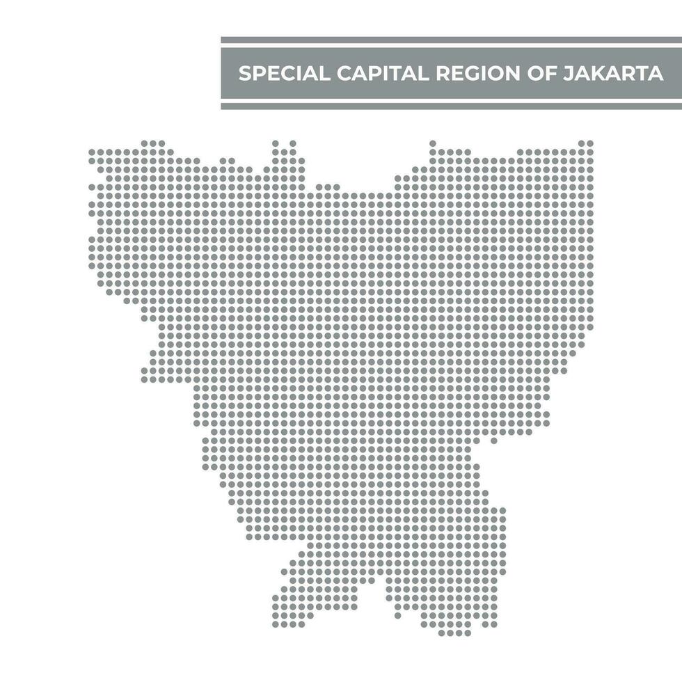 Dotted map of Jakarta is a province of Indonesia vector