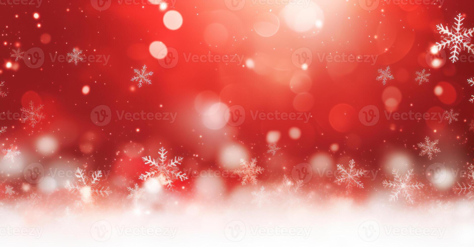 Red Christmas Lights Background. Illustration AI Generative photo