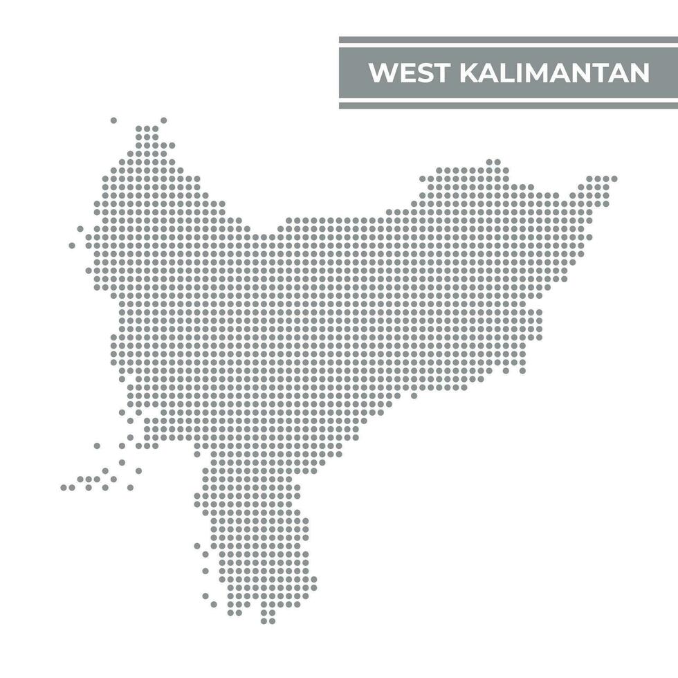 punteado mapa de Oeste Kalimantan es un provincia de Indonesia vector