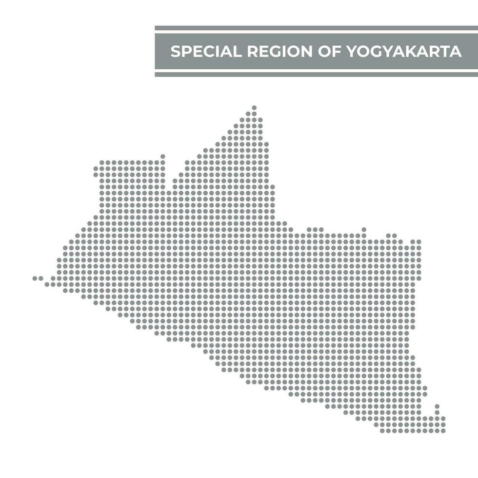 punteado mapa de yogyakarta es un provincia de Indonesia vector