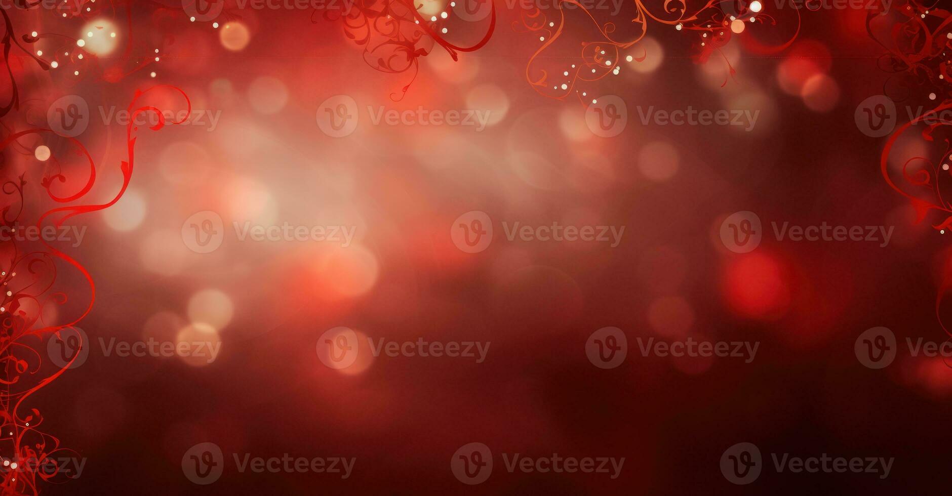 Red Christmas Lights Background. Illustration AI Generative photo