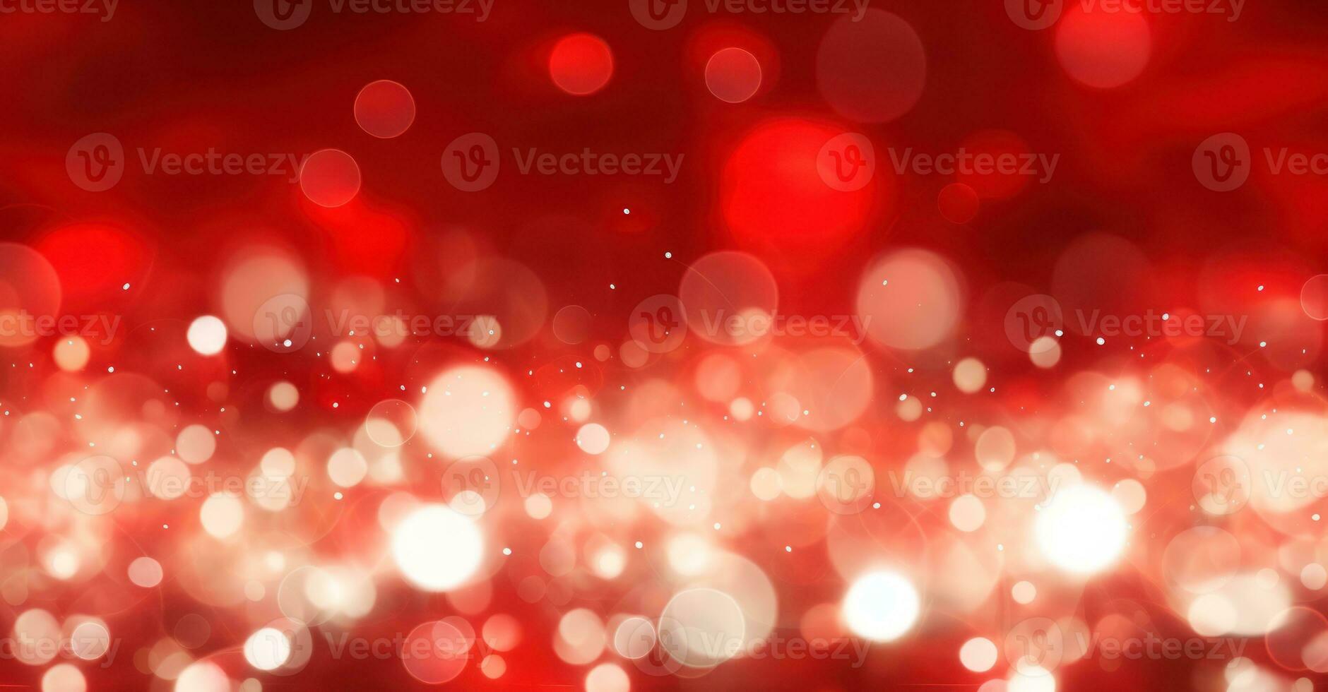 Red Christmas Lights Background. Illustration AI Generative photo