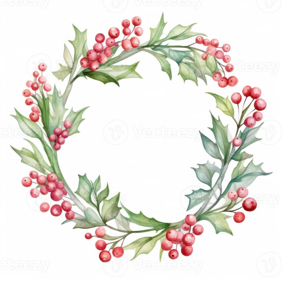 Watercolor Christmas winter background. Illustration photo