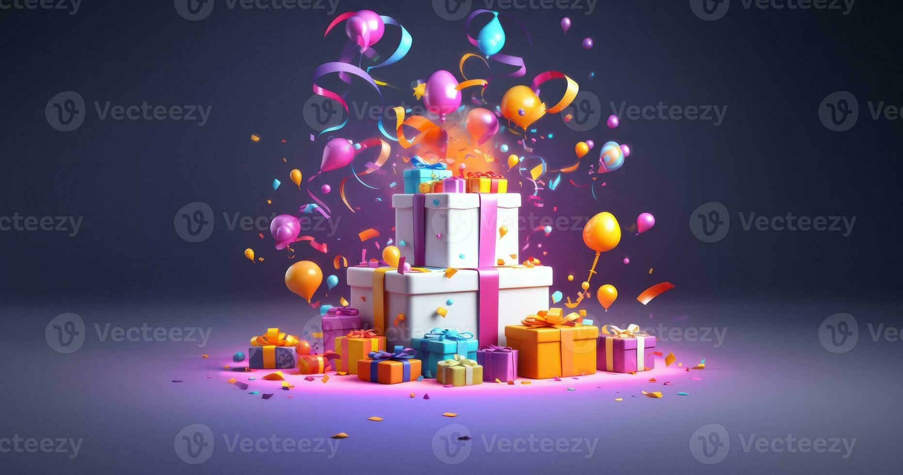 Birthday cake.  Illustration AI Generative photo