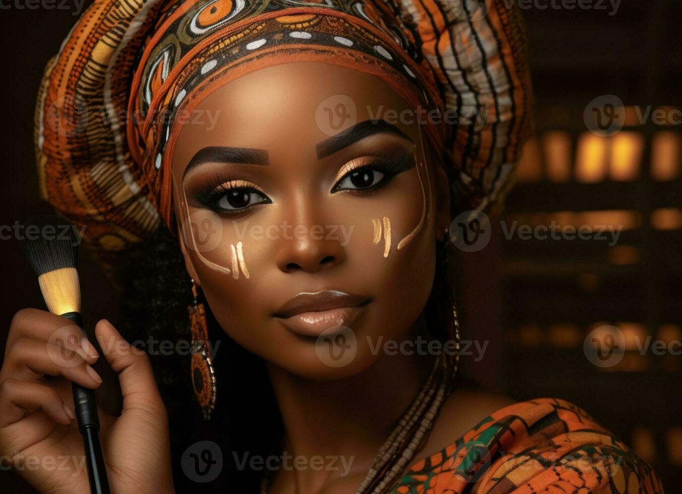 Young african woman. Illustration AI Generative photo