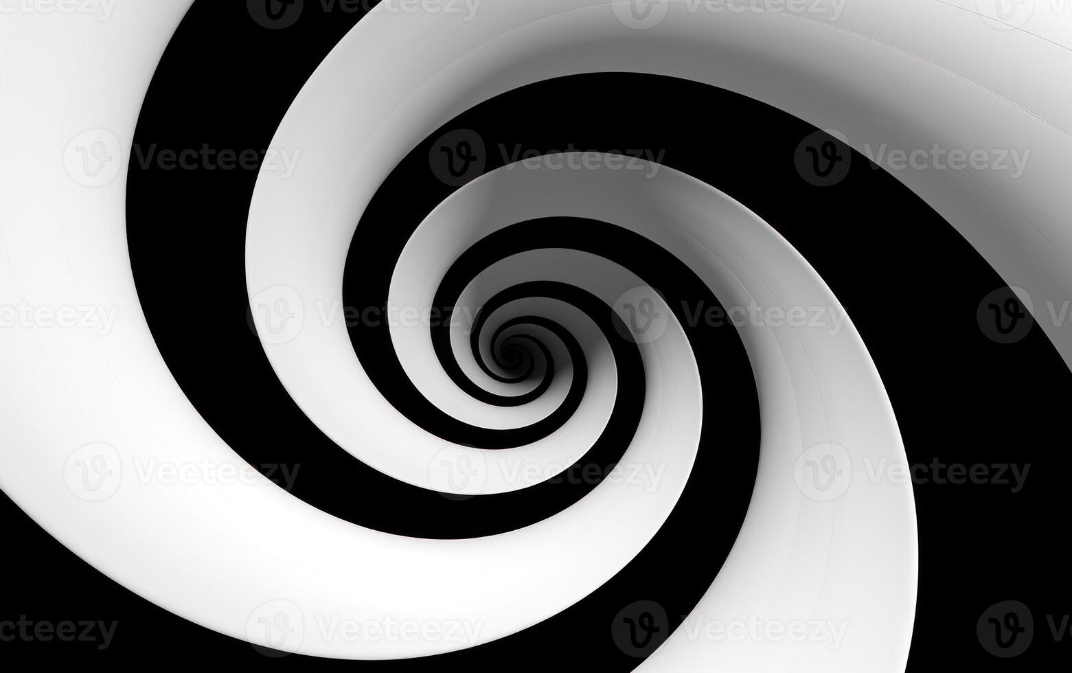 Black and white spiral background. Illustration AI Generative photo