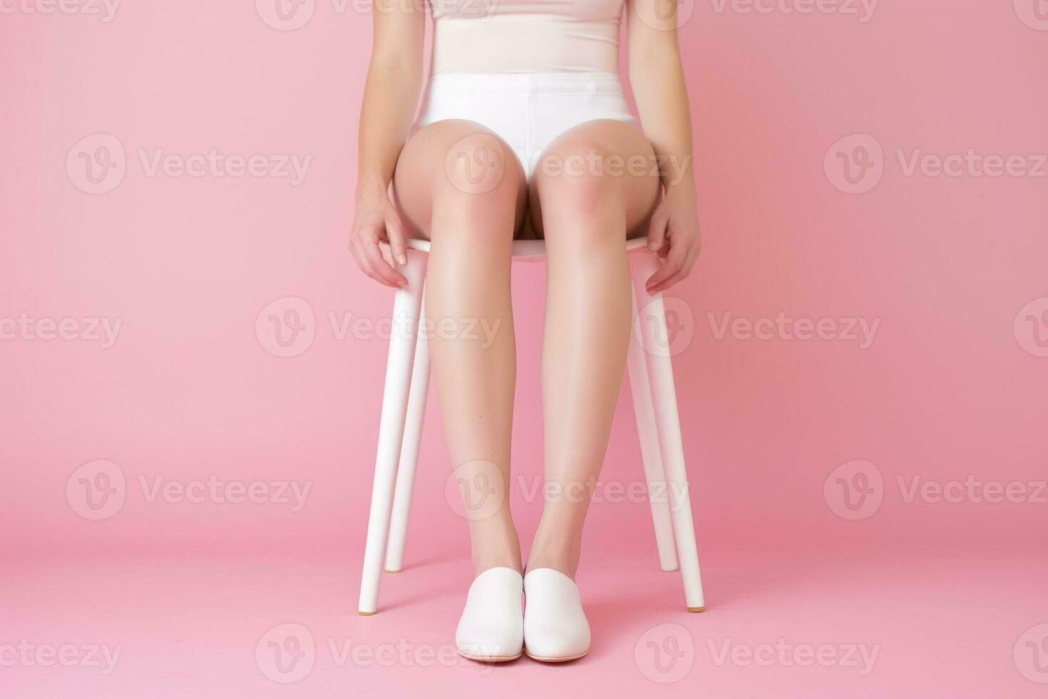 Woman legs. Illustration AI Generative photo