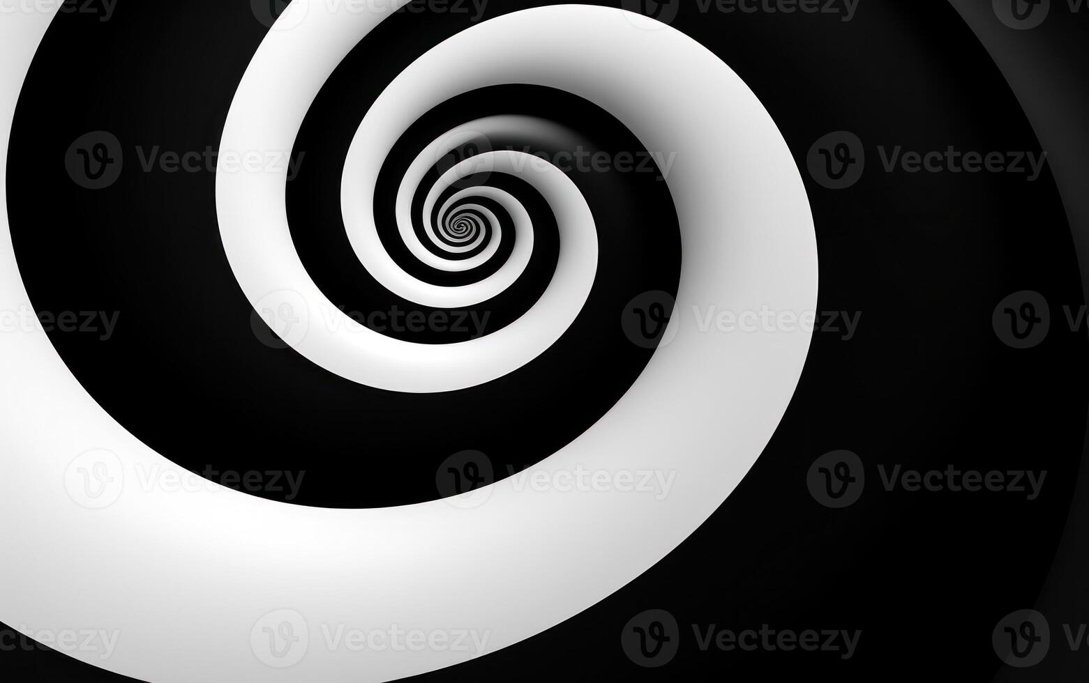 Black and white spiral background. Illustration AI Generative photo