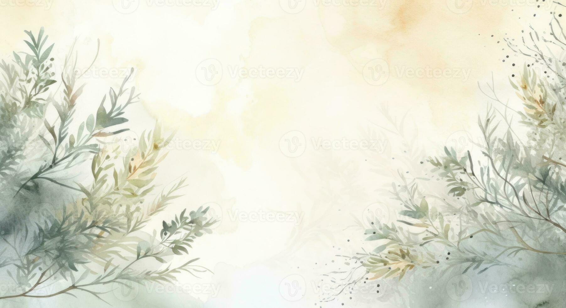 Watercolor Christmas winter background. Illustration AI Generative photo